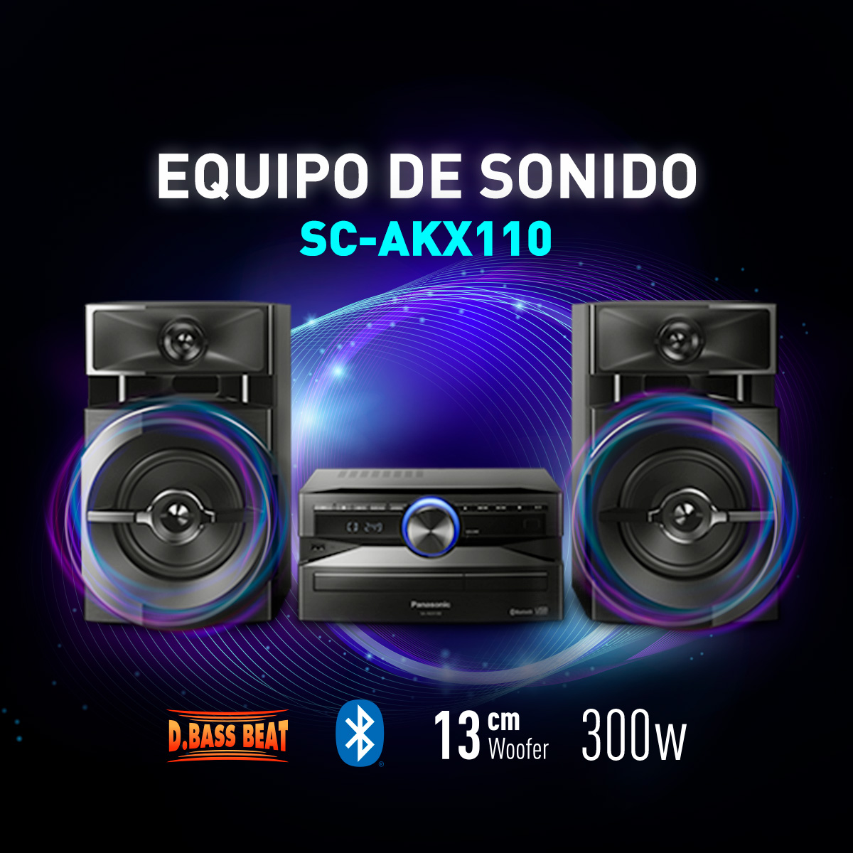 Equipo De Sonido De W Rms Sc Akx Pnk Panasonic Panam