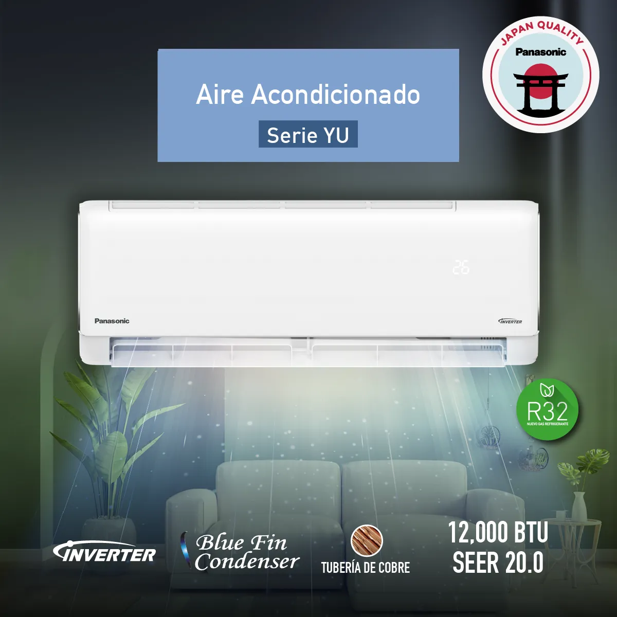 12,000 BTU Aire Acondicionado Inverter CS-YU12AKV-2