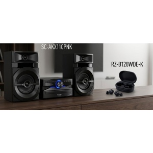 Combo de Equipo de Sonido AKX110 300W RMS con Audífono True Wireless B120 con 26 horas de batería