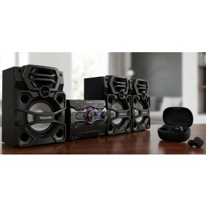 Combo de Equipo de Sonido AKX930 2,200W RMS con BlueThooth con Audífono True Wireless B120 con 26 horas de batería