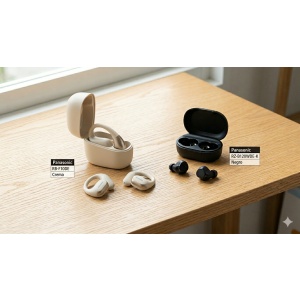 Combo de Audifono Open Ear F10 con 25 horas de bateria y un Audífono True Wireless B120 con 26 horas de batería