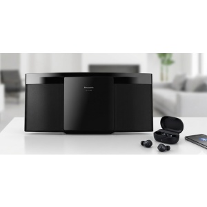 Combo de Microcomponente de Sonido HC200  20W RMS y Bluethooth con un Audífono True Wireless B120 con 26 horas de batería